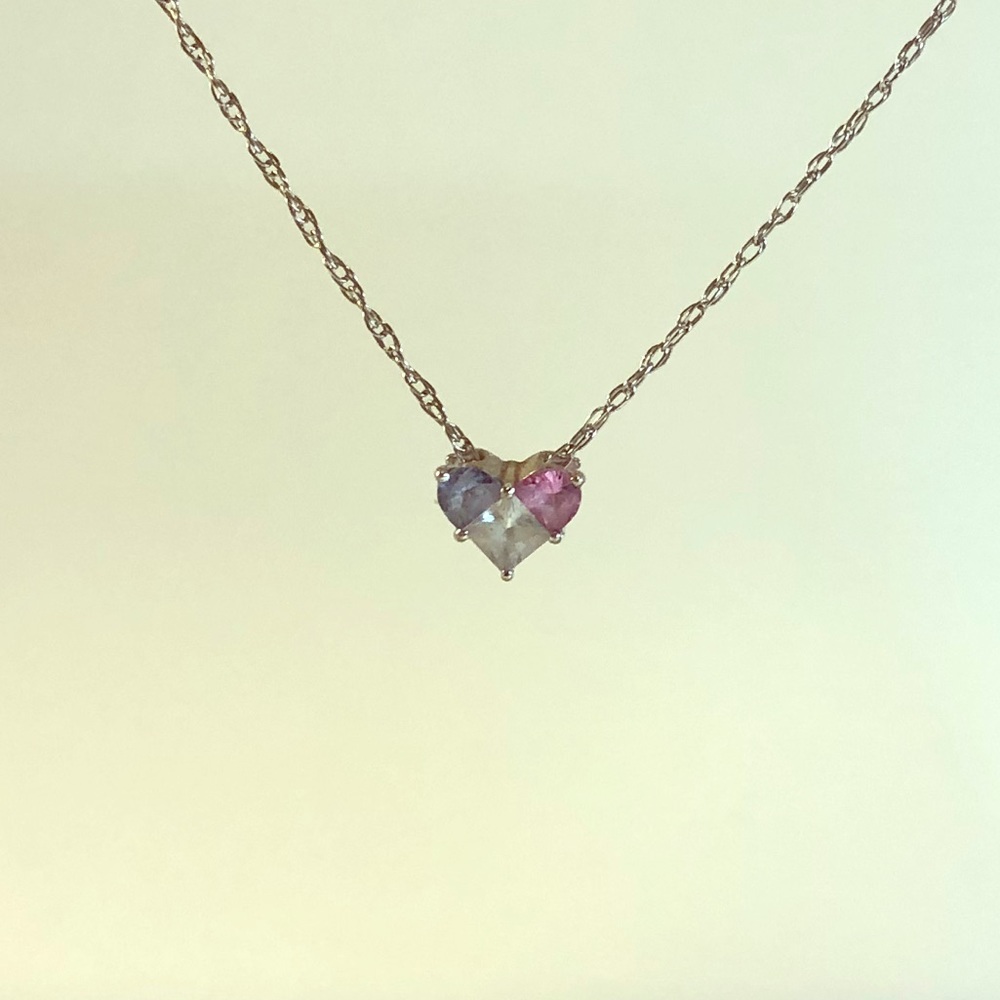 Cute 14K white gold necklace